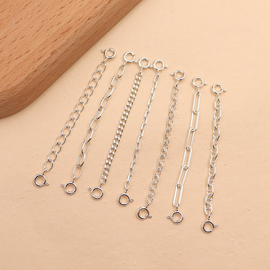 【S925 】Sterling Silver Chunky Double Spring Extension Chain