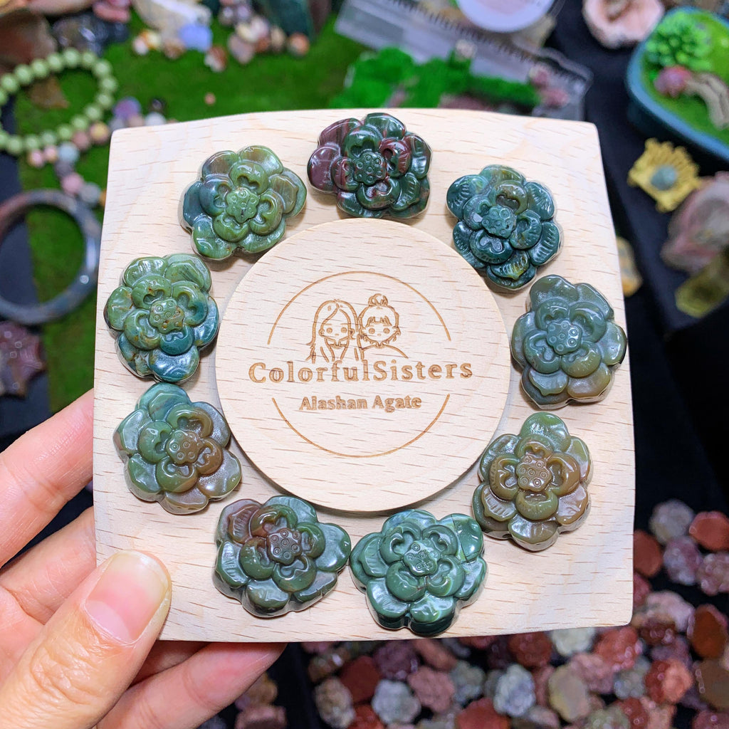 【5PCS】Alashan Agate  flowers charms （als-p04）