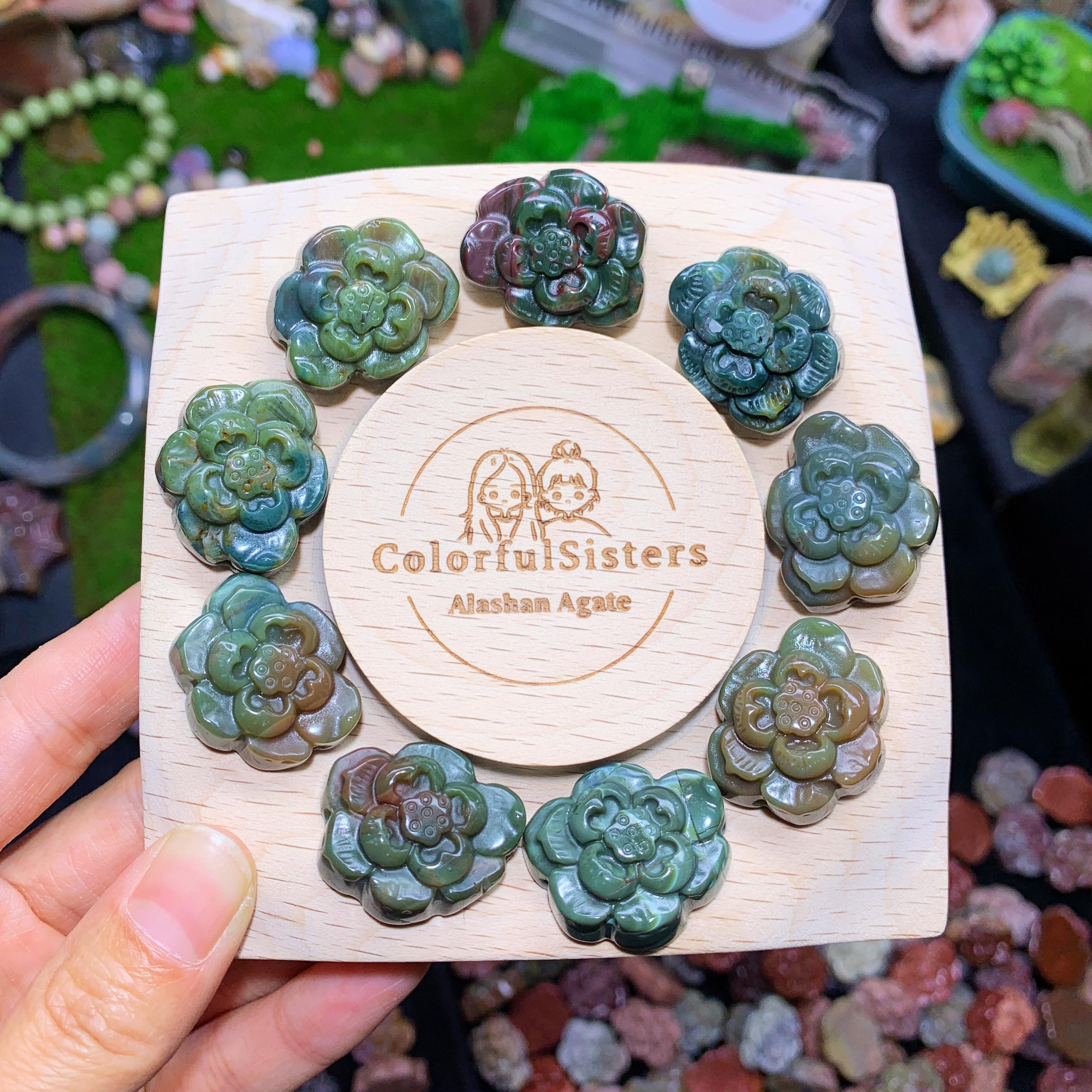 【5PCS】Alashan Agate  flowers charms （als-p04）