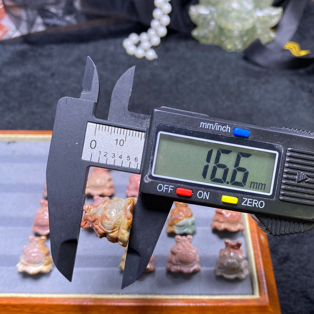 Natural Alashan Agate Christmas Labubu carved charms