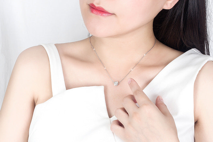 [S925]Sterling Silver Universal Necklace with Needle Adjustable