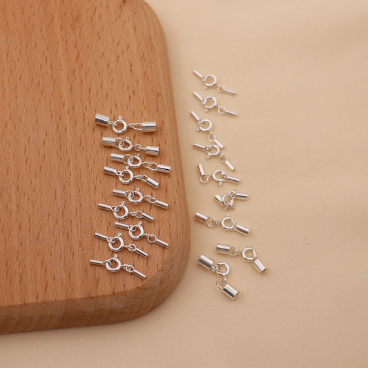 S925 Sterling Silver Leather Cord Clasp/Jewelry Clasp Accessory