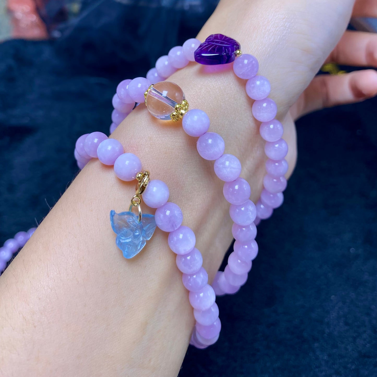 Kunzite Triple-Strand Bracelet