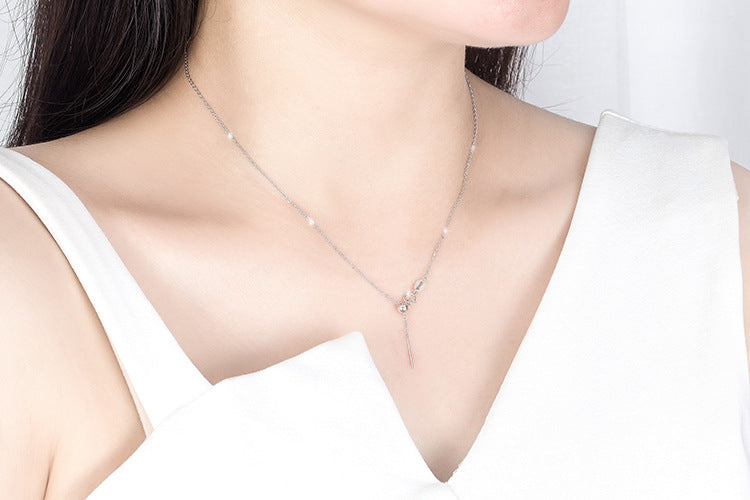 [S925]Sterling Silver Universal Necklace with Needle Adjustable
