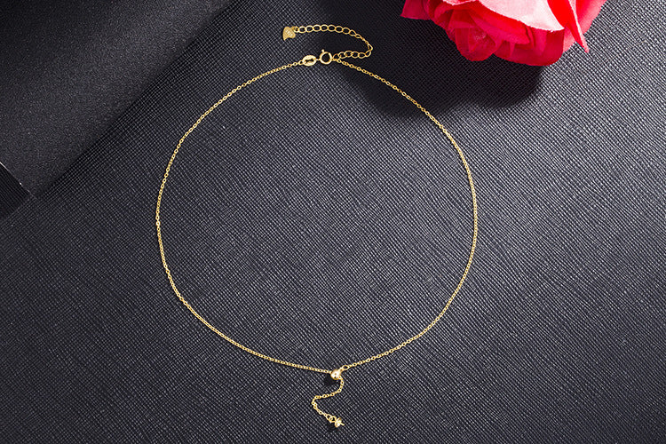 [S925] Adjustable Pearl Necklace with Ball Plunger Y Word Empty Support Necklace Beaded