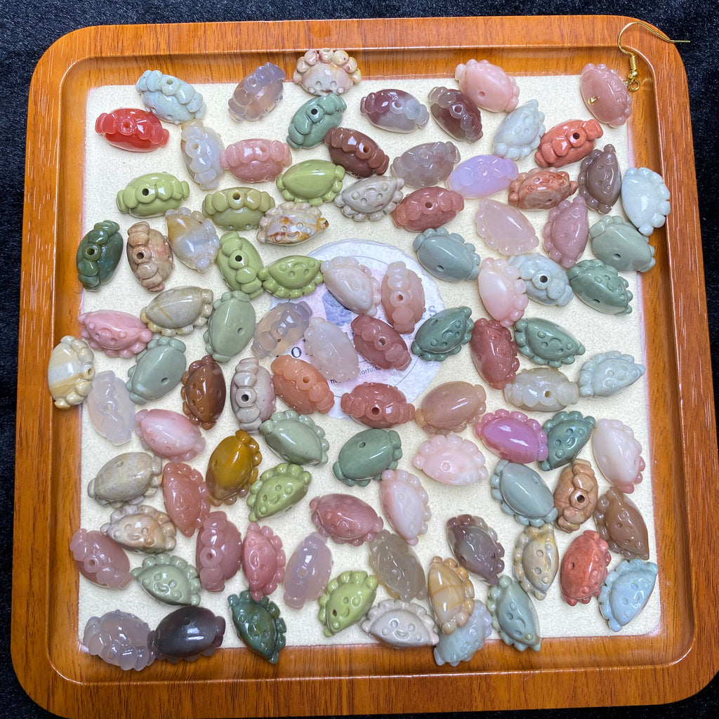 Natural Alashan Agate Dumpling Carved charms