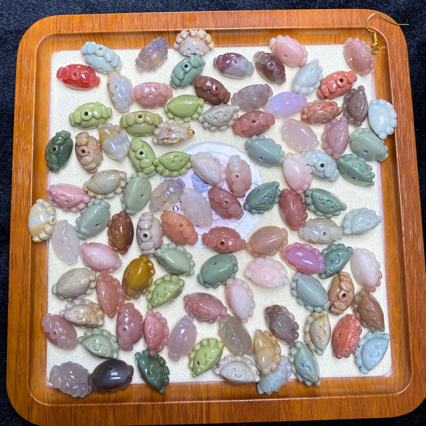 Natural Alashan Agate Dumpling Carved charms