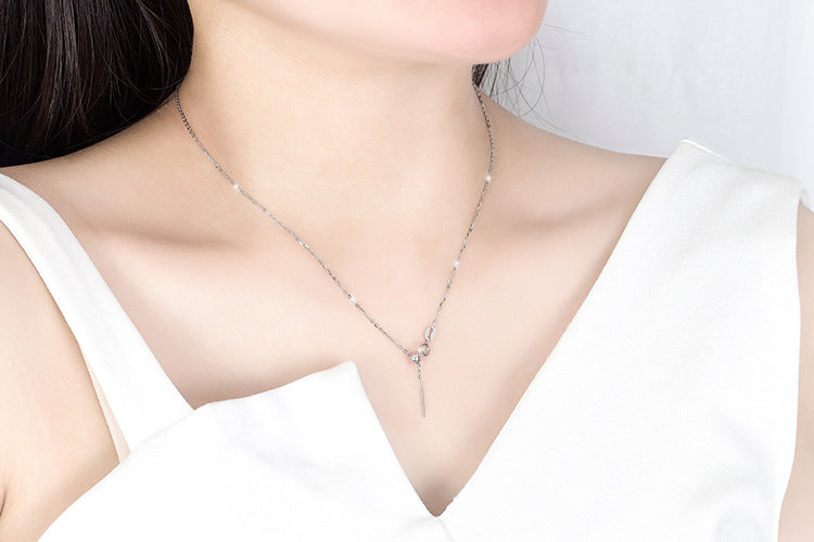 [S925]Sterling Silver Universal Necklace with Needle Adjustable