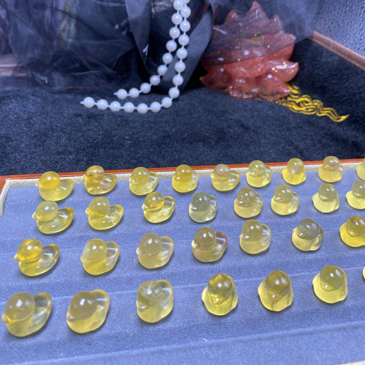 Little Yellow Duck Carved Pendant