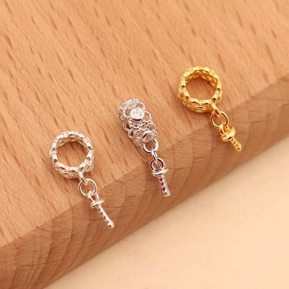 Sterling Silver 925 Exquisite Zirconia Flower Wreath Pendant