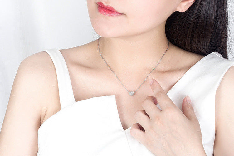 [S925]Sterling Silver Universal Necklace with Needle Adjustable