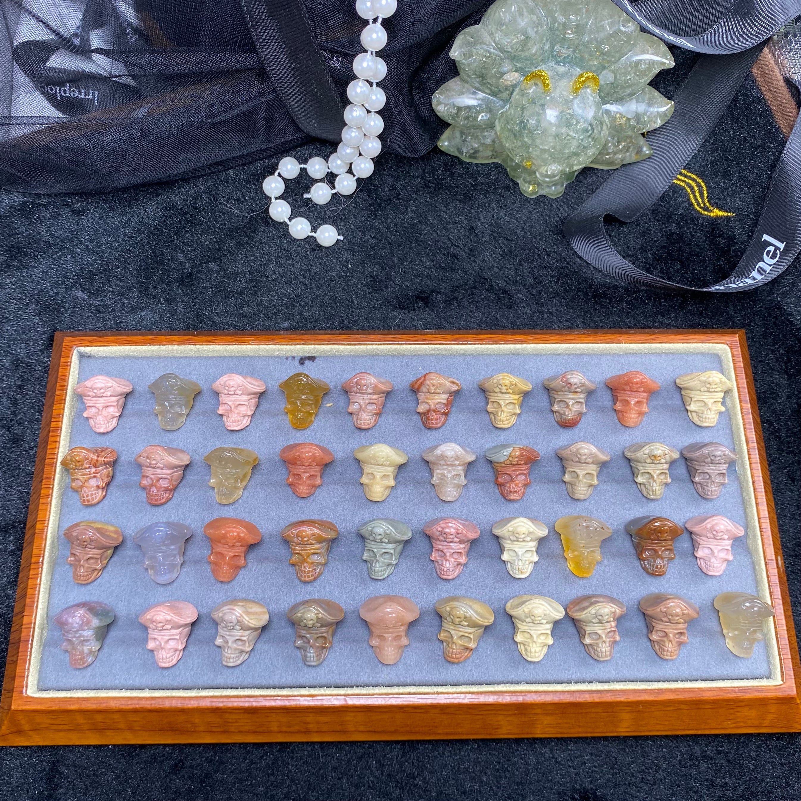 Natural Alashan Agate Pirate carved charms