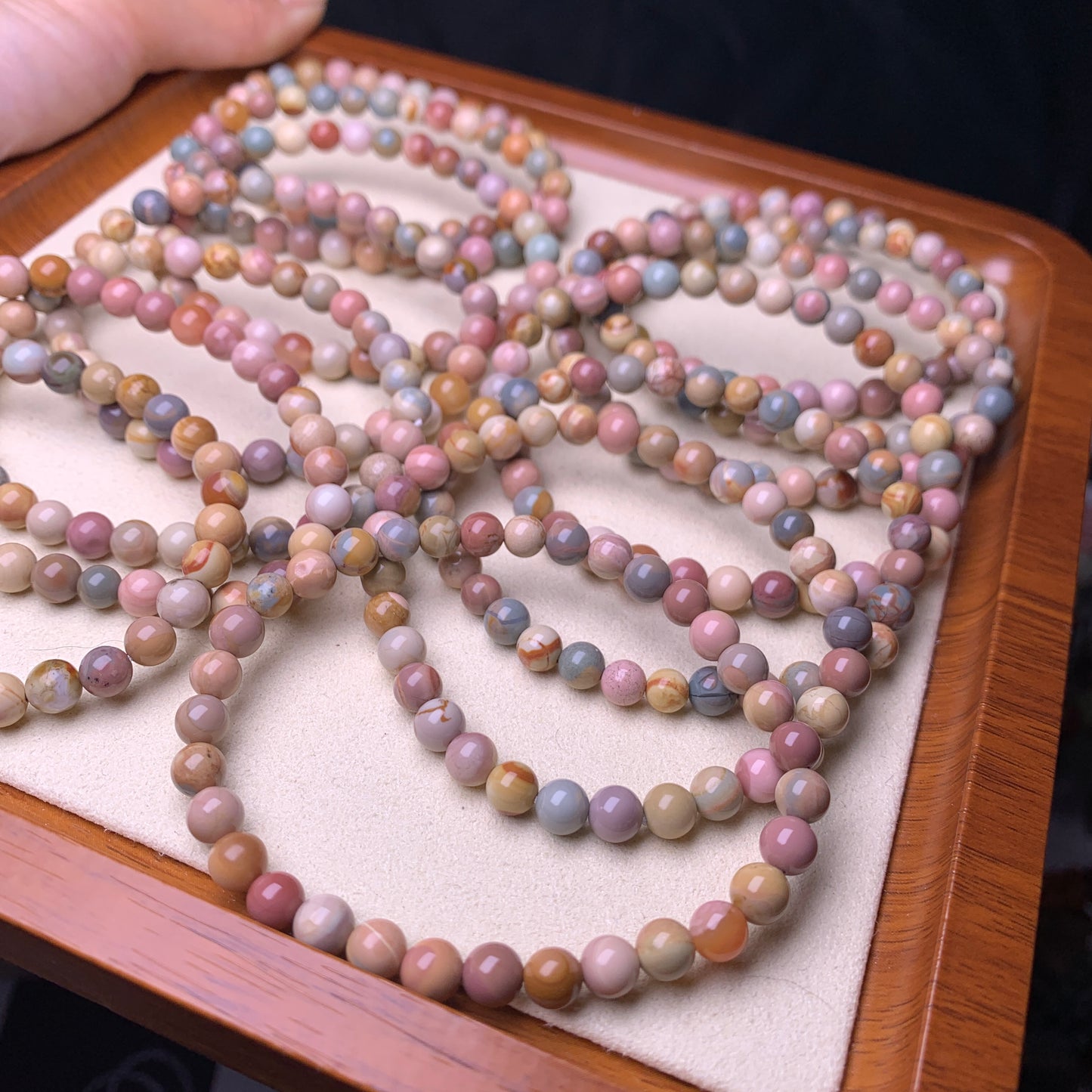 【Alashan agate bracelets】Colored caramel agate beads 6mm+