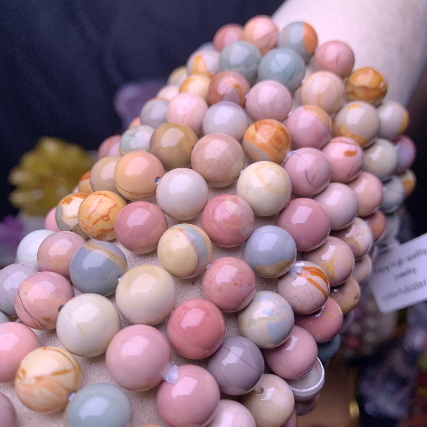 【Alashan agate bracelets】Colored caramel agate  9.5mm+