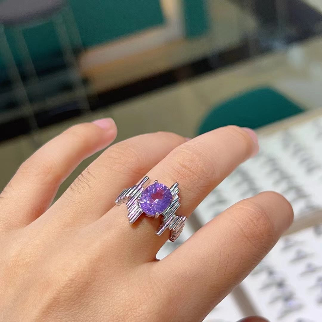 lavender amethyst unique design ring