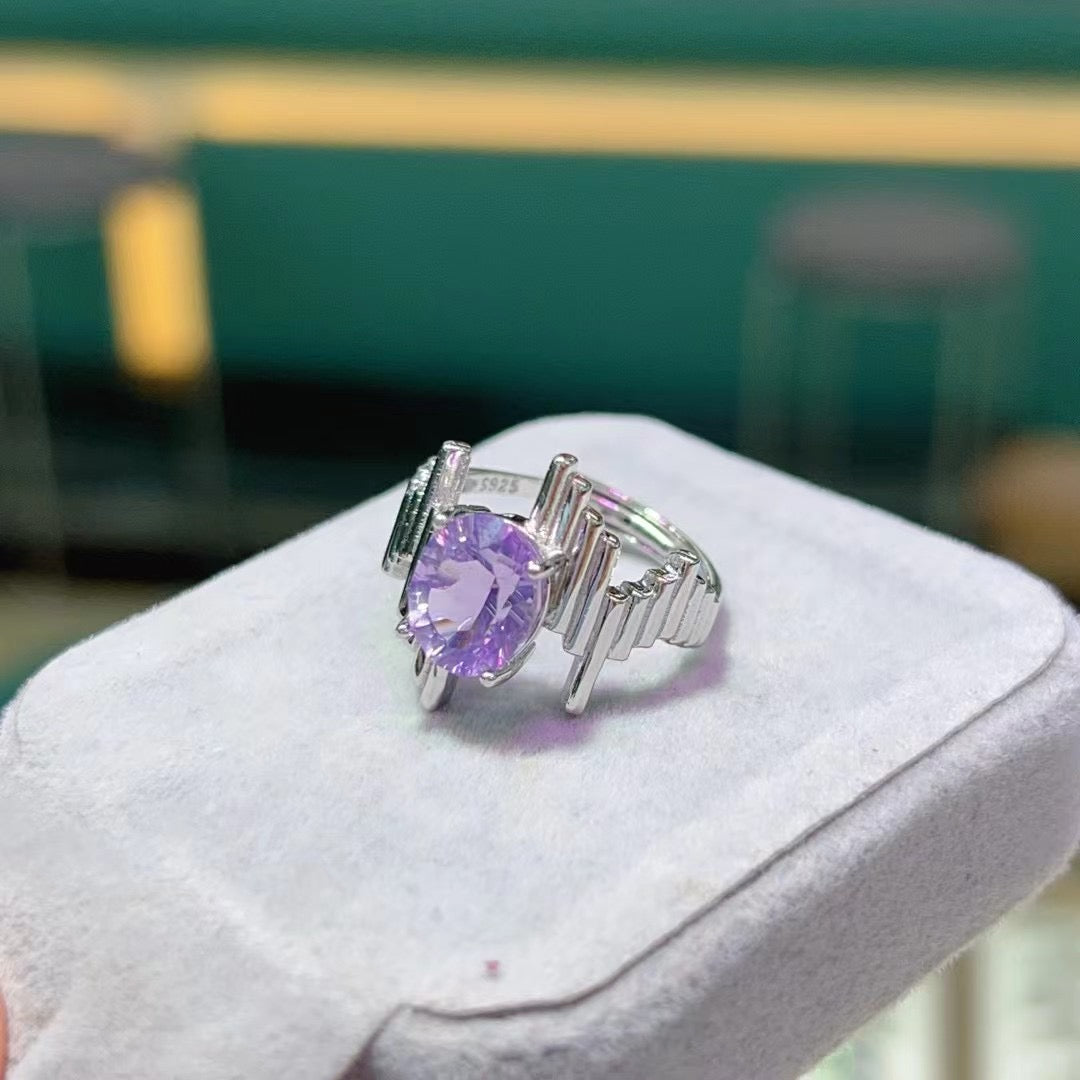 lavender amethyst unique design ring