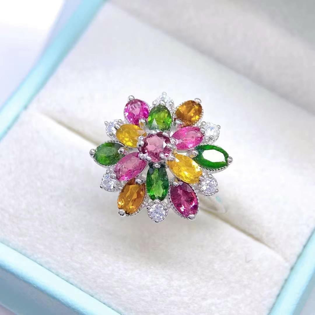 Tourmaline Flower Ring