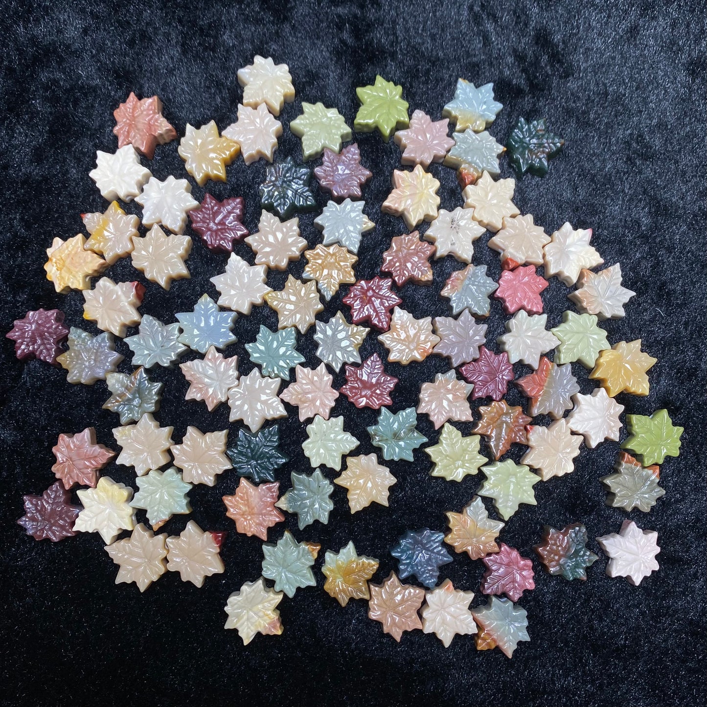 Natural Agate Maple Leaf charms