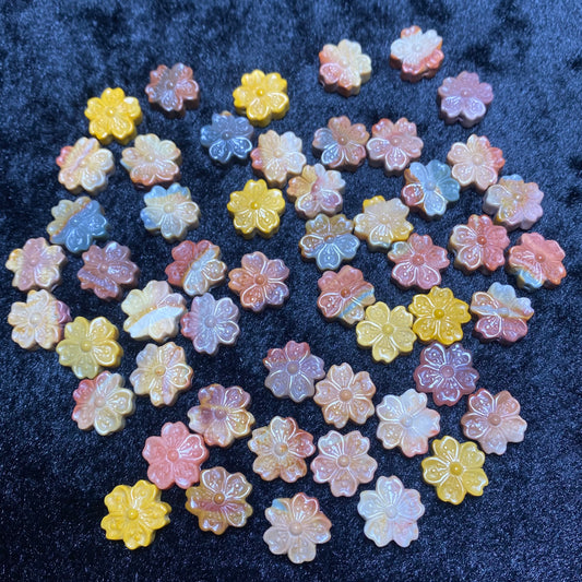 Natural Agate Cherry Blossom charms