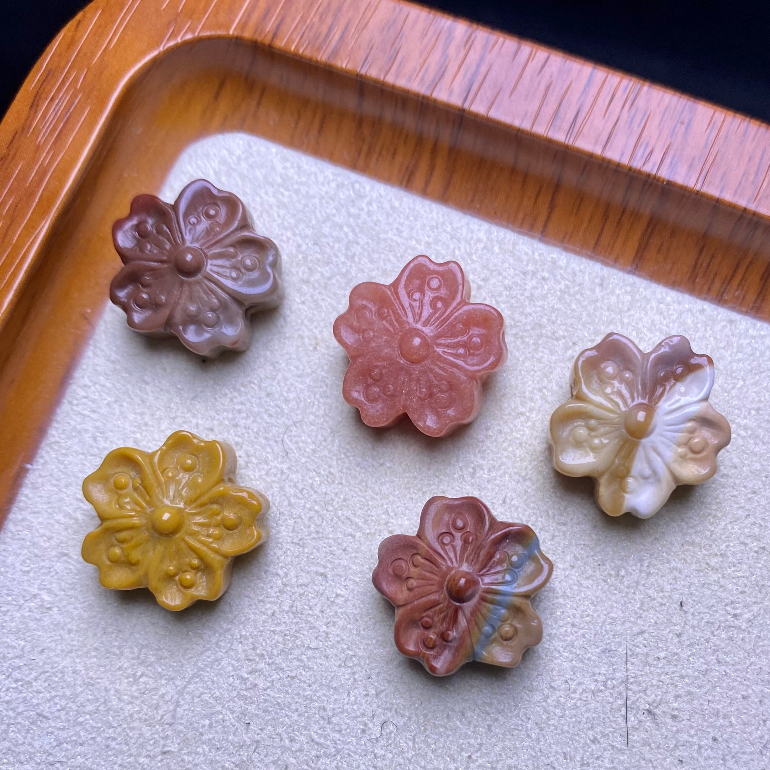 Natural Agate Cherry Blossom charms