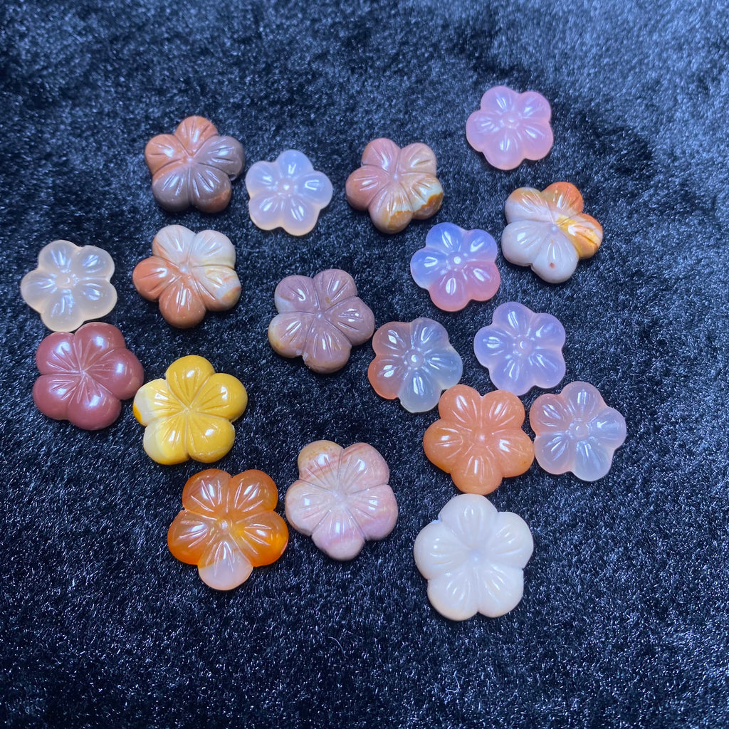 Natural agate flowers charms