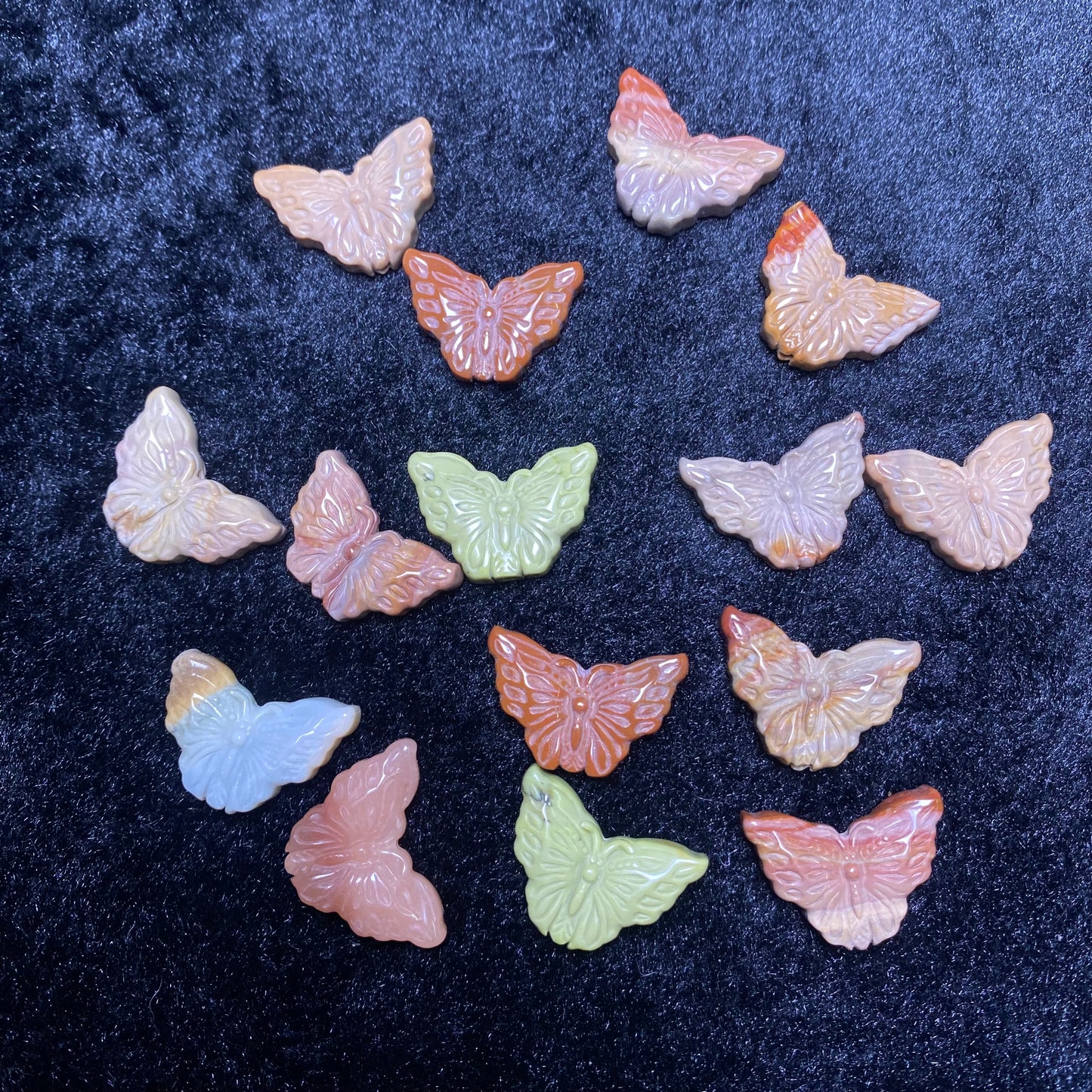 Natural Agate Butterfly  carved charms