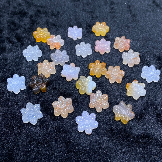 Natural Agate Snowflake charms