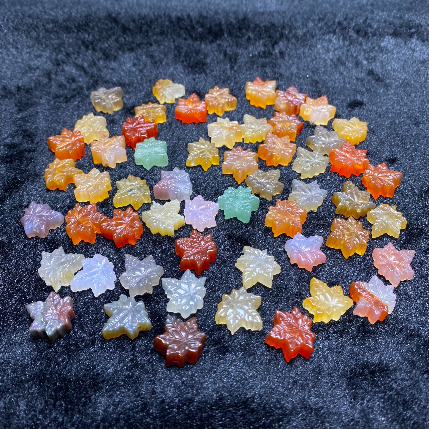 Natural Agate Maple Leaf charms