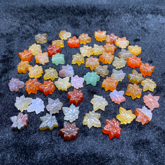 Natural Agate Maple Leaf charms