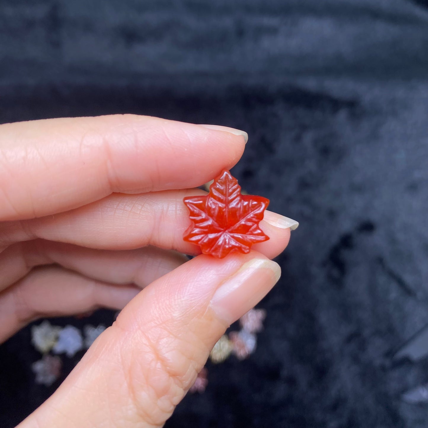 Natural Agate Maple Leaf charms