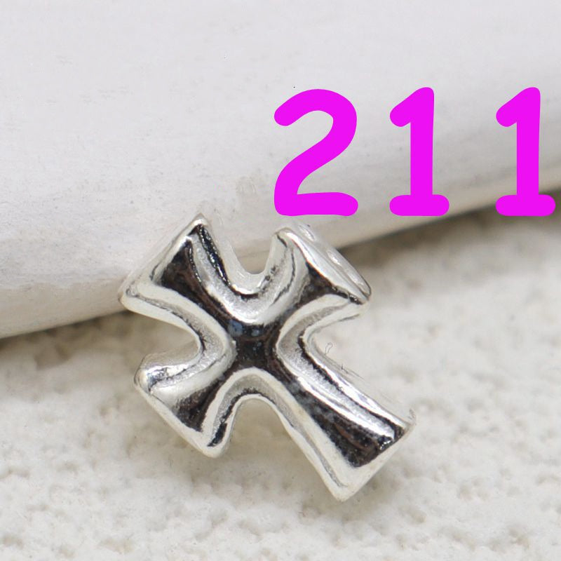 [S925] Accessoires de collier de bracelet à faire soi-même, capuchons de perles en forme de parapluie creux / croix / anneau d'espacement 