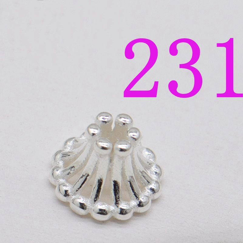 [S925] Accessoires de collier de bracelet à faire soi-même, capuchons de perles en forme de parapluie creux / croix / anneau d'espacement 