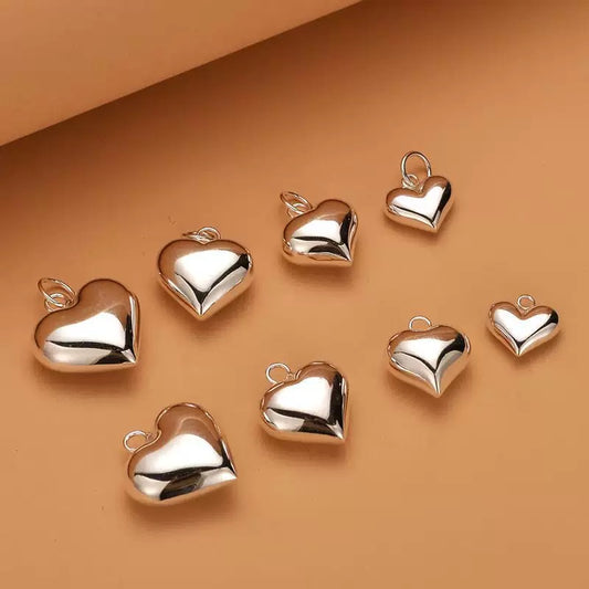 S925 Sterling Silver 3D Heart-shaped Pendant