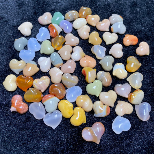 Natural Alashan Agate Heart Carved charms