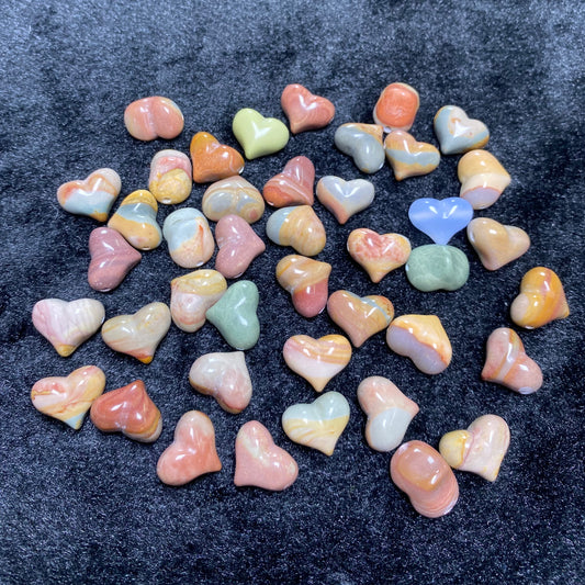 Natural Alashan Agate Heart Carved charms