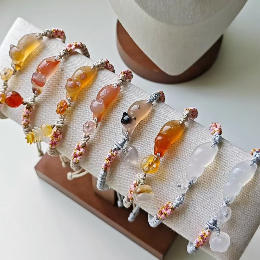 【Alashan Agate Charm】 lying cat 趴趴猫