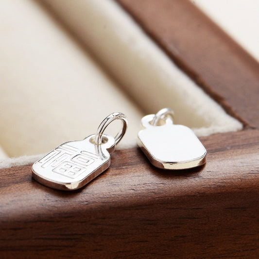 S925 Sterling Silver “Fu” Character Pendant