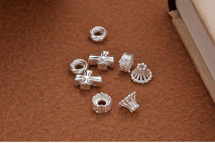 [S925] DIY Bracelet Necklace Accessories Hollow Umbrella-Shaped Bead Caps/ Cross/Spacer Ring