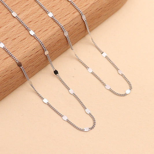 S925 Sterling Silver Diamond-Cut Rhombus Chain and High-Shine O-Link Chain."