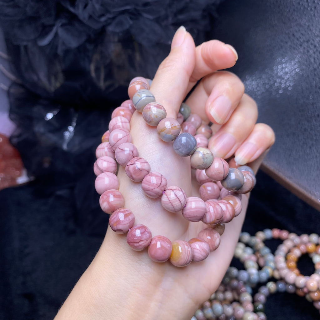 alashan agate apple shape beads bracelet  10mm+