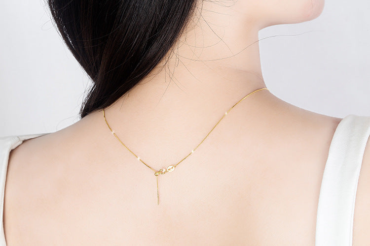 [S925]Sterling Silver Universal Necklace with Needle Adjustable