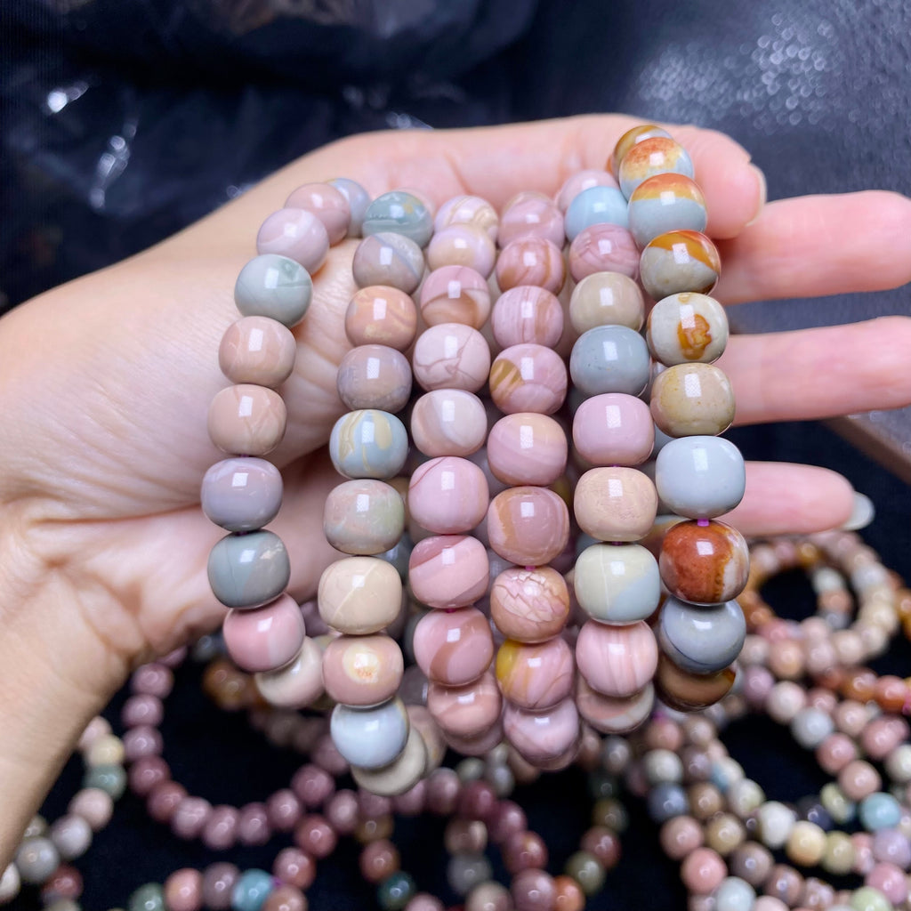 alashan agate apple shape beads bracelet  10mm+
