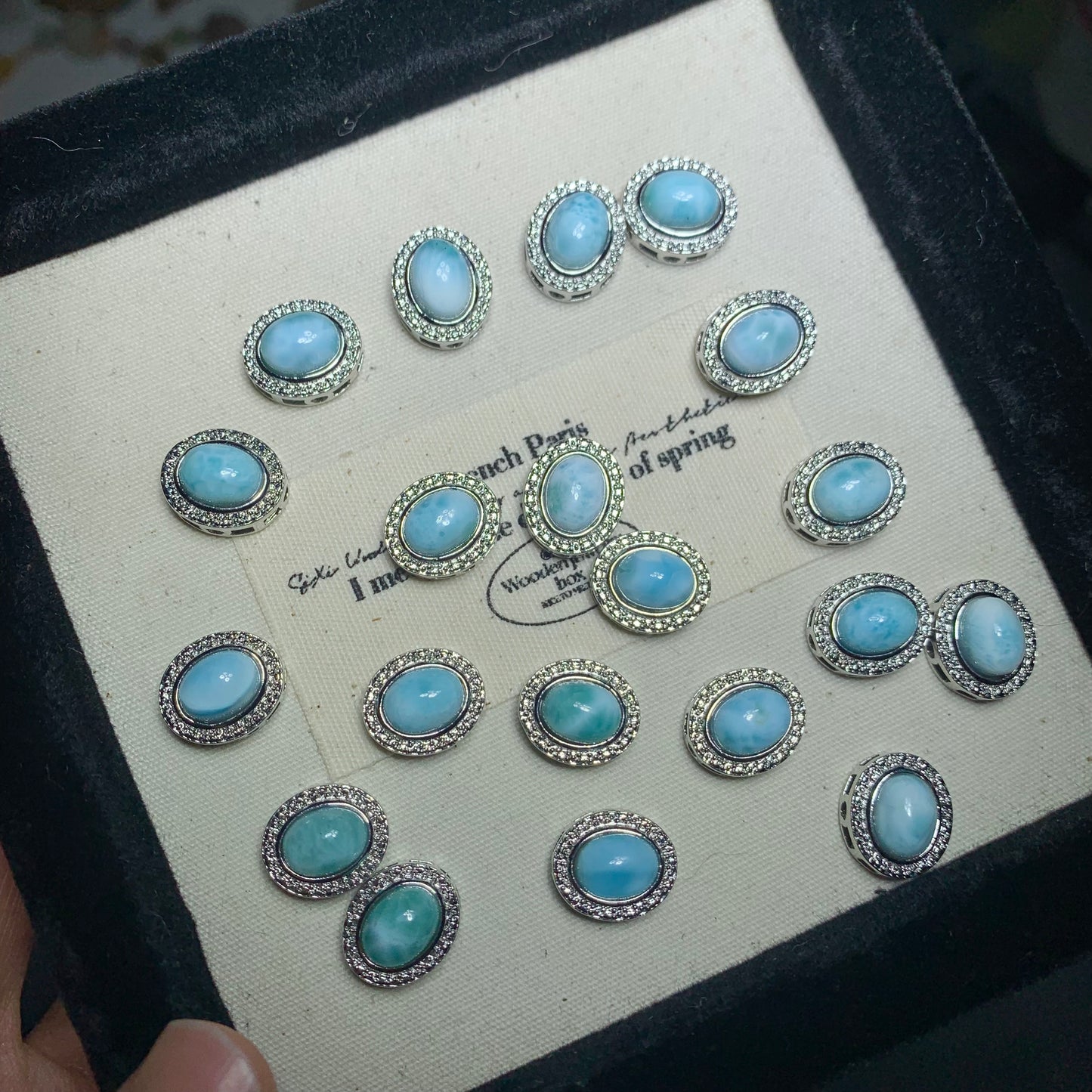 【Larimar】 Coffret Larimar en cuivre 海纹石铜镶嵌盒子