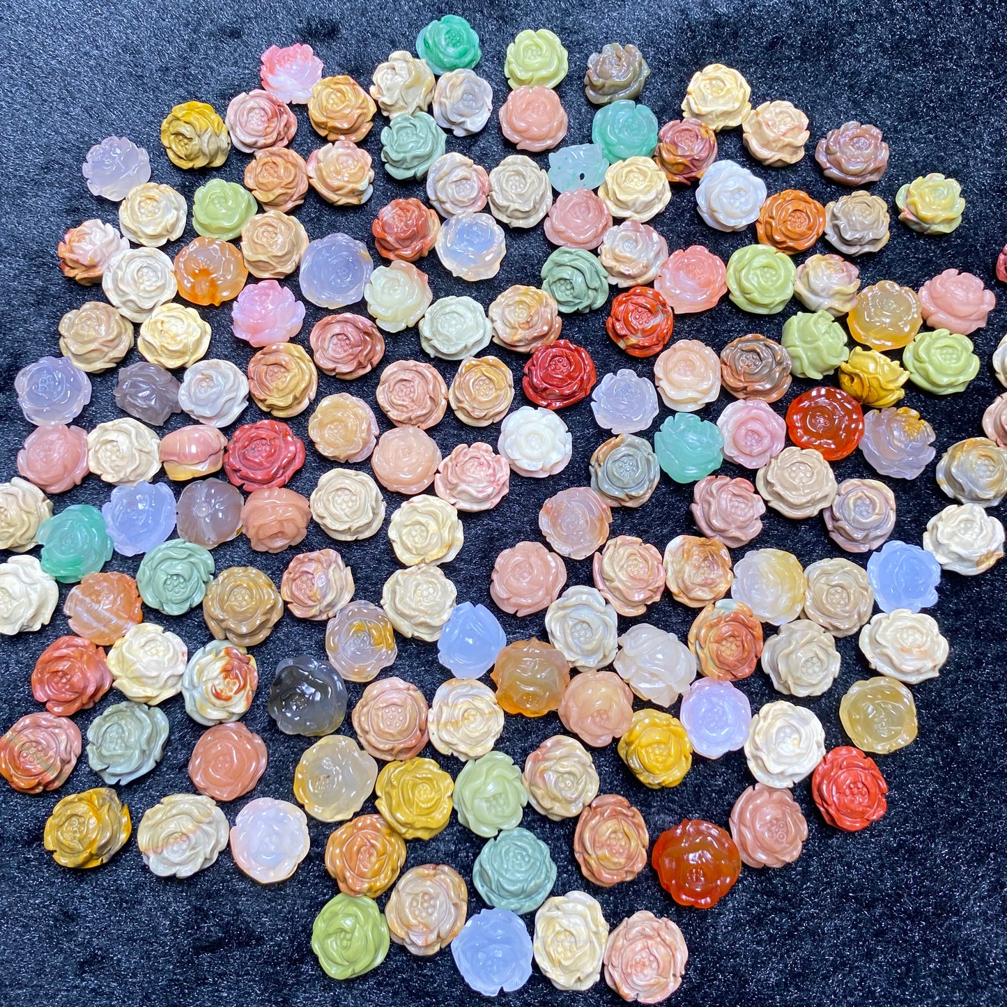 Natural Alashan Agate Camellia Carved charms