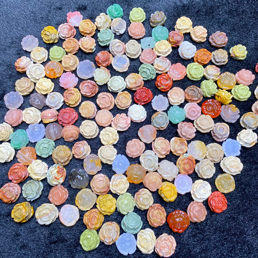 Natural Alashan Agate Camellia Carved charms