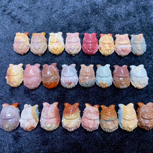 Natural Alashan Agate  Deer Fairy carved charms