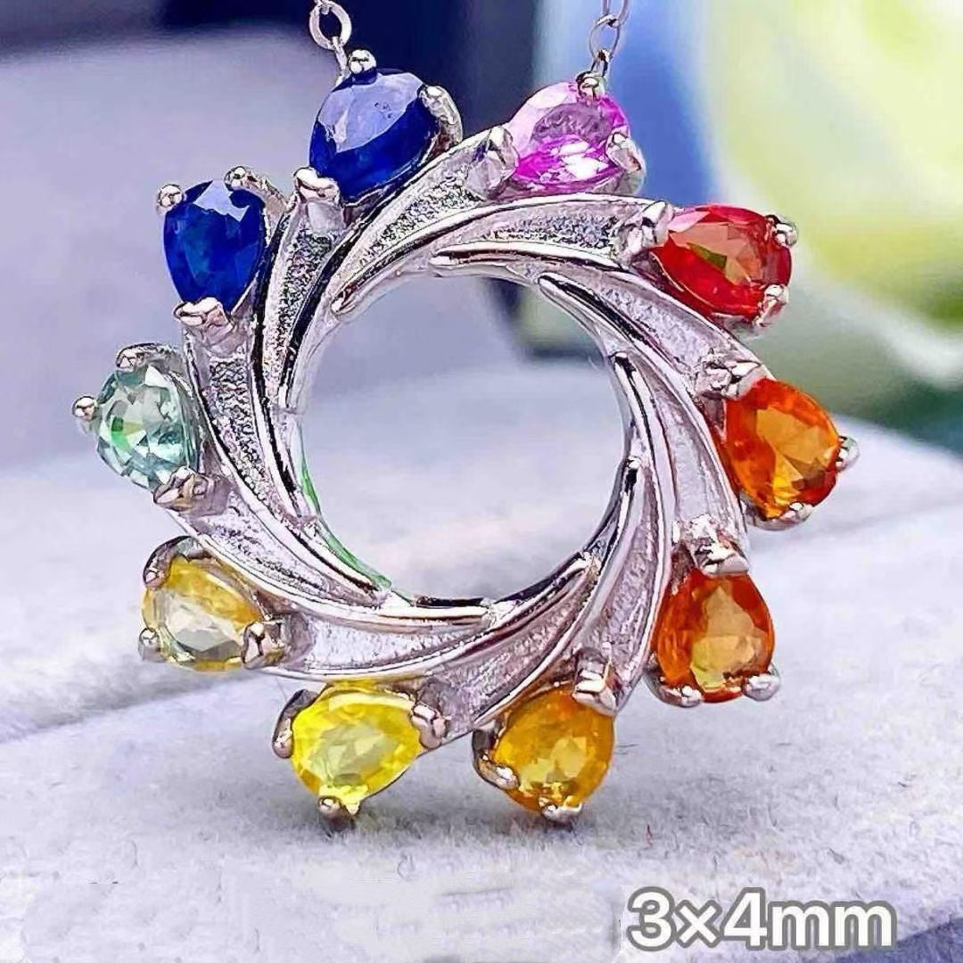 Natural Fancy Coloured Sapphire Pendant