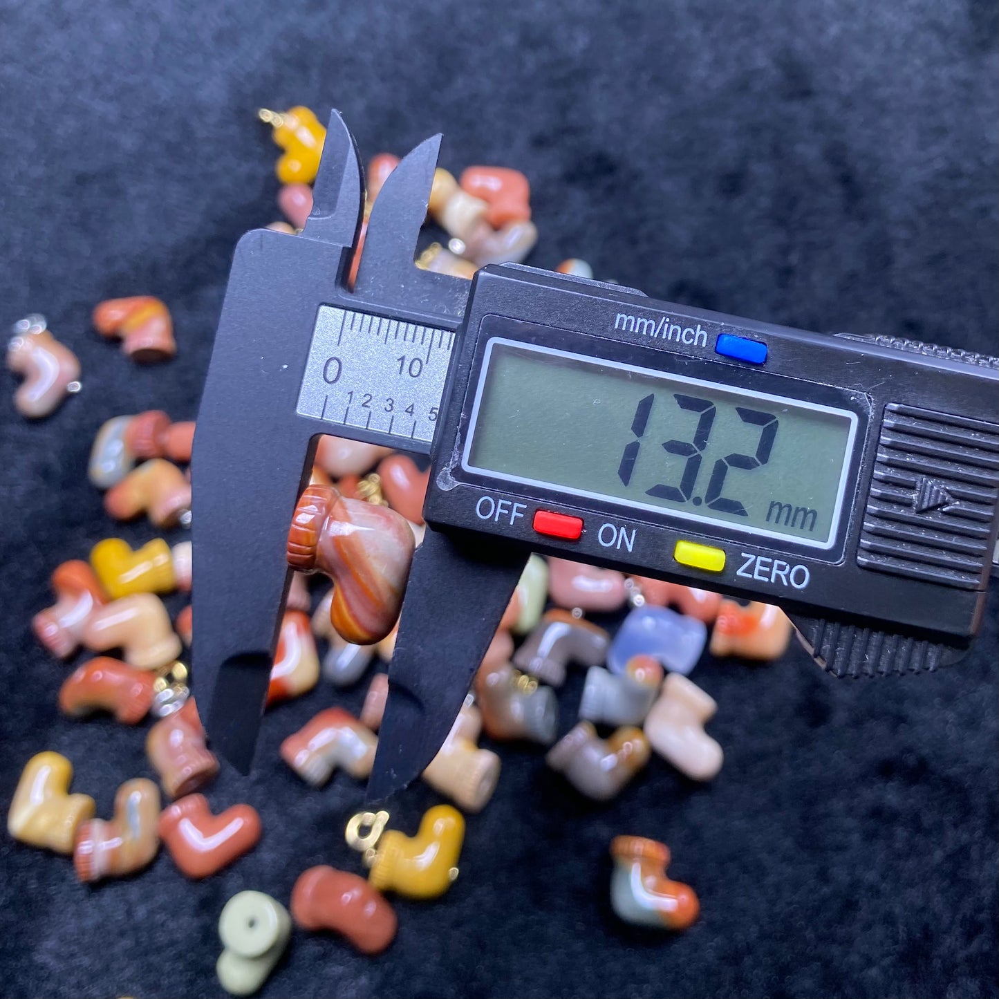 Natural Alashan Agate Christmas stocking carved charms