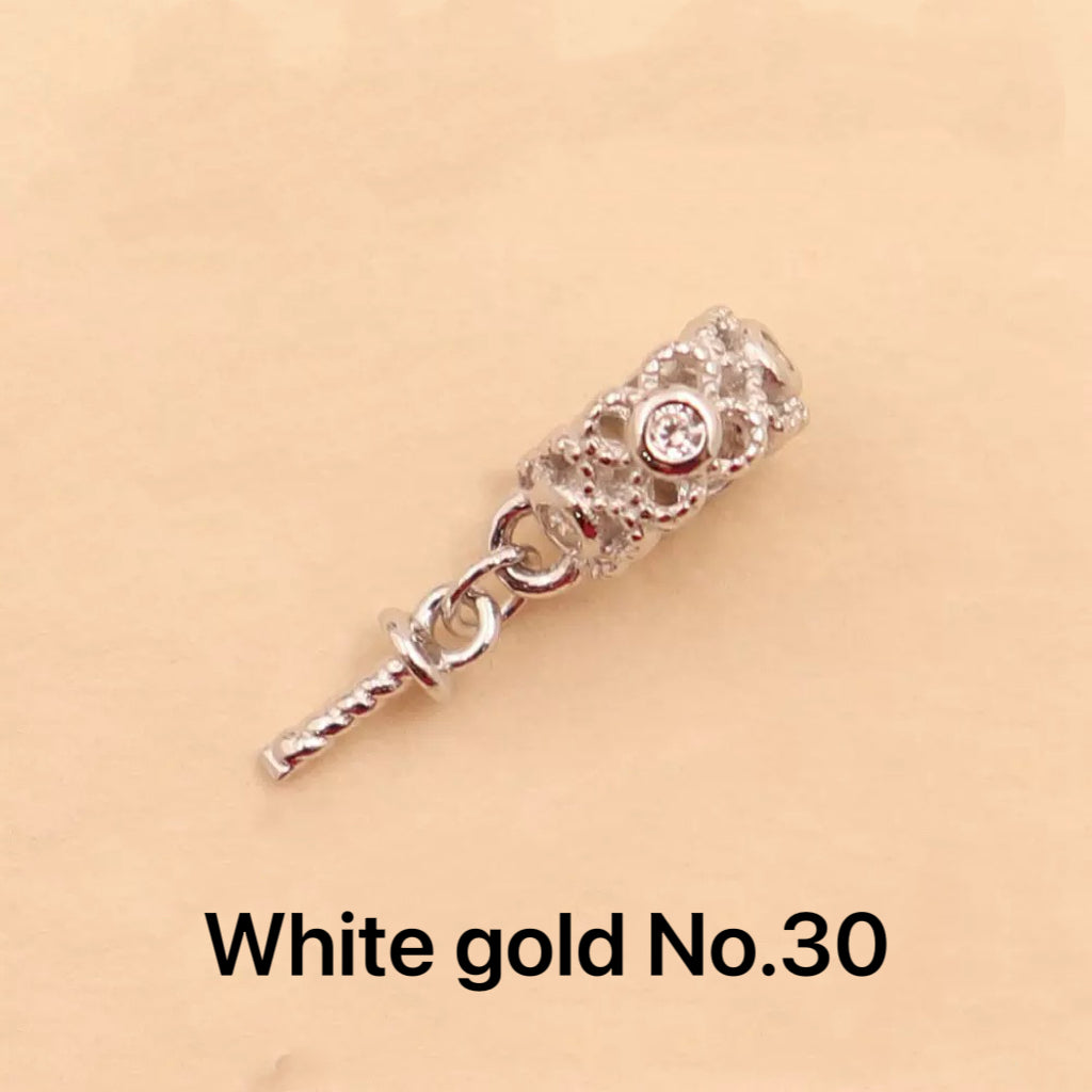 Sterling Silver 925 Exquisite Zirconia Flower Wreath Pendant