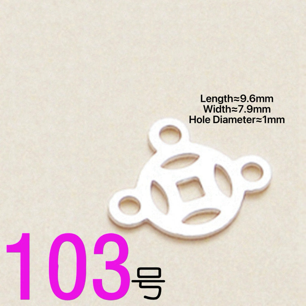 S925 Sterling Silver Openwork Coin Accessories